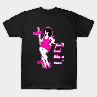 Barbell girl, gym girl, fitness girl, weightlifting girl T-Shirt